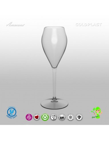 Plastová sklenice na stopce Petit Perlage, 160ml, nerozbitná - Gold Plast