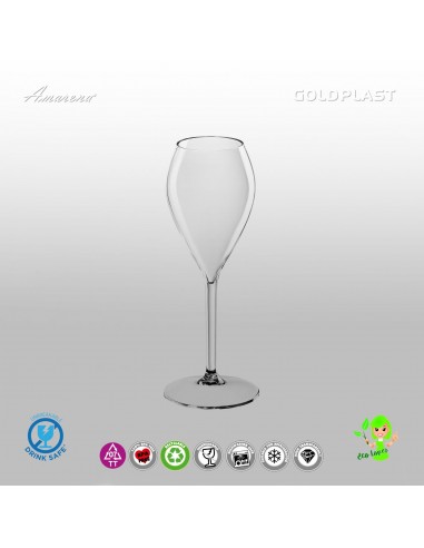 Plastová sklenice na víno, sekt 240ml - nerozbitná, Gold Plast