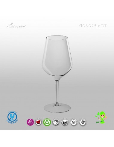 Nerozbitné plastové sklenice na víno, extra pevné 470ml