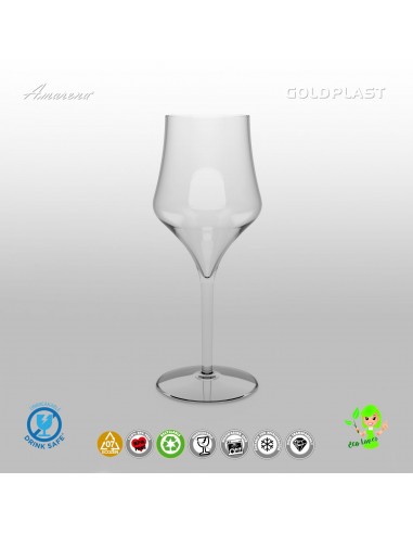 Plastový pohár Eccellente na víno, bio plast čirý, nerozbitný, 320ml - Gold Plast