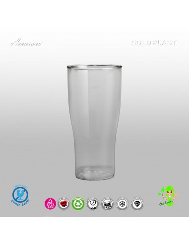 Plastová sklenice na pivo 400ml, nerozbitná, Gold Plast