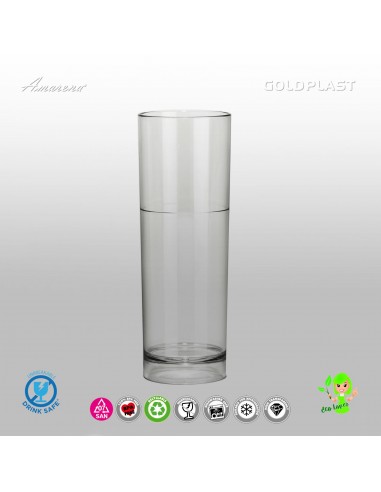 Plastová sklenice Tumbler válcová - 200ml, nerozbitná, Gold Plast