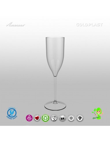 Plastová sklenice na šampaňské, Flute, 170ml, GoldPlast