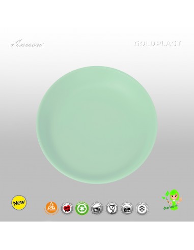 Nerozbitné dezertní talíře z tvrzeného plastu Ø20,8 cm, zelené
