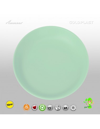 Nerozbitné talíře z tvrzeného plastu Ø 27,4 cm, zelené