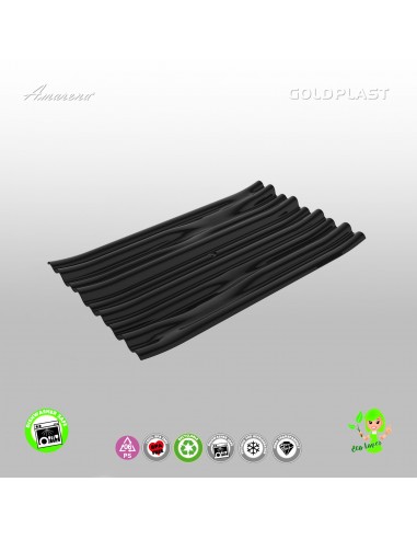 Malý plastový talířek Bamboo na finger food, 103x61mm, černý, Gold Plast
