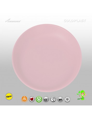 Nerozbitné talíře z tvrzeného plastu Ø 23,5cm, růžové