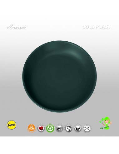 Nerozbitné dezertní talíře z tvrzeného plastu Ø20,8 cm, tmavě-šedé