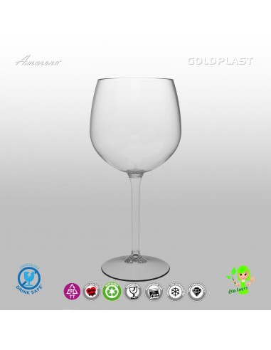 Plastová sklenice Ballon Mix na víno, cocktail 580ml - nerozbitná, Gold Plast