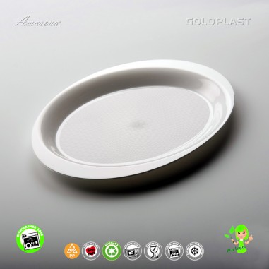 Plastový talířek na Finger Food COCKTAIL 185mm, Gold Plast, bíly