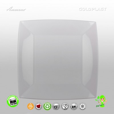 Plastový talíř mělký 230mm - různé barvy, Gold Plast, bíly