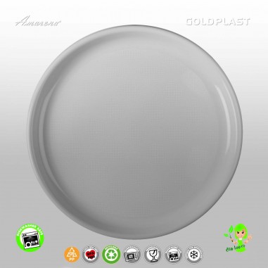 Plastový talíř na Pizzu Ø350mm, Gold Plast, bíly