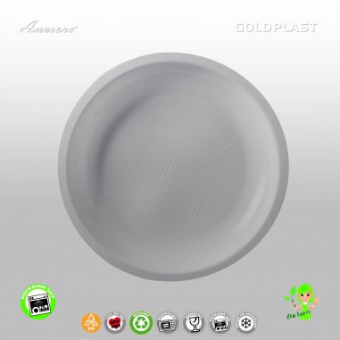 Plastový mělký talíř, kulatý Ø 220mm bílý, Gold Plast, bíly
