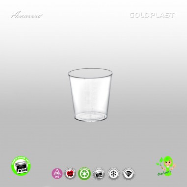 Plastová sklenice s odměrkou 40ml Graduato, Gold Plast