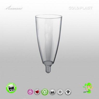 Plastová sklenice na sekt FLUTE 120 ml - Gold Plast