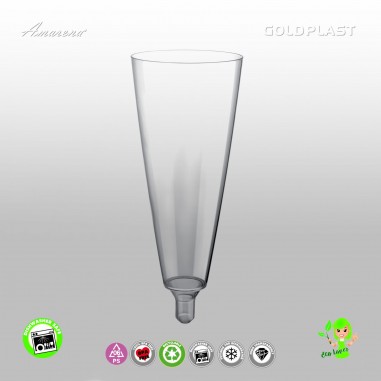 Plastová sklenice na sekt FLUTE MAXI 160ml, Gold Plast