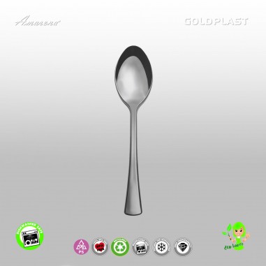 Plastová lžíce - Metal Spoon, 170mm, chrom-nikl - Gold Plast