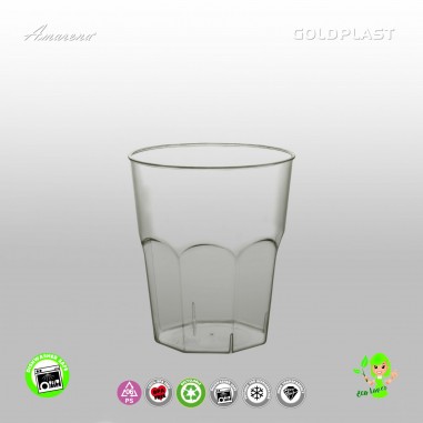 Plastová koktejlová sklenice - 200 ml, transparentní, Gold Plast