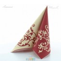 Slavnostní ubrousky z netkané textilie POMP, 40cmx40cm, bordově-krémové