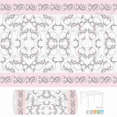 Šerpa na stůl Michel šedo-růžová z netkané textilie,40cmx24m,Mank