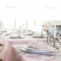 Šerpa na stůl Michel šedo-růžová z netkané textilie,40cmx24m,Mank 2