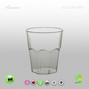 Plastová koktejlová sklenice - 220ml - transparentní, Gold Plast