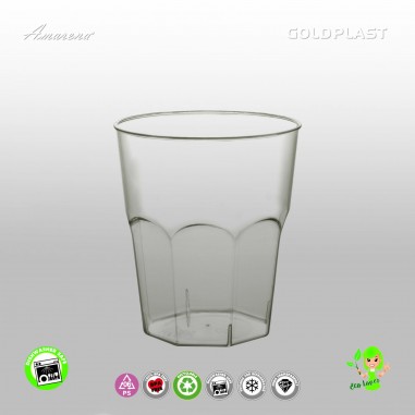 Plastová koktejlová sklenice - 270ml, transparentní, Gold Plast