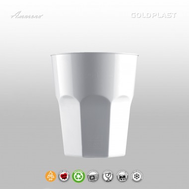 Plastová koktejlová sklenice - 350ml, nerozbitná, Gold Plast, bíla