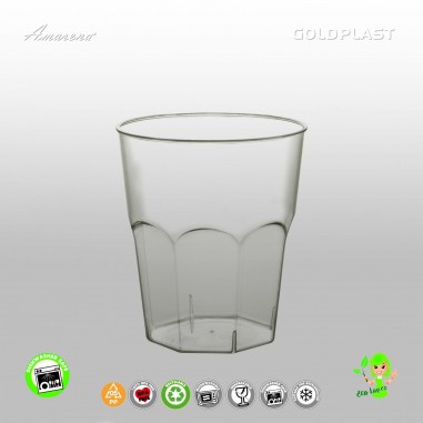 Plastová koktejlová sklenice - 350ml, nerozbitná, Gold Plast, transparentní