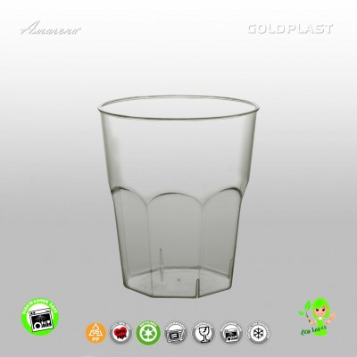 Plastová koktejlová sklenice - 350ml, nerozbitná, Gold Plast, transparentní