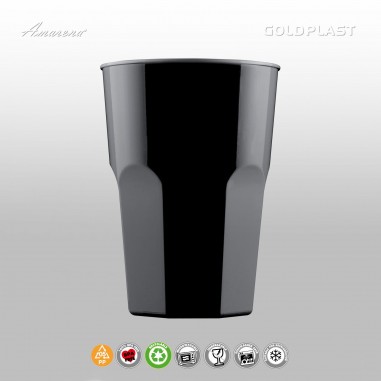 Plastová koktejlová sklenice - 420ml, nerozbitná, Gold Plast, bíle