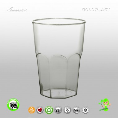 Plastová koktejlová sklenice - 420ml, nerozbitná, Gold Plast, bíle