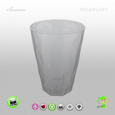 Plastová koktejlová sklenice ICE- 410 ml, transparentní, Gold Plast