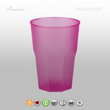 Plastová koktejlová sklenice 420ml - nerozbitná, Gold Plast, růžový