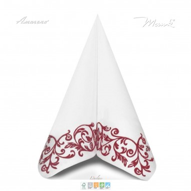 Svatební ubrousky z netkané textilie Rob bordovo biele, 40x40cm, Mank