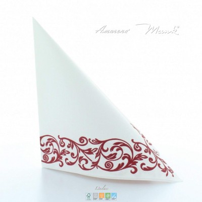 Svatební ubrousky z netkané textilie Rob bordovo biele, 40x40cm, Mank