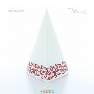 Svatební ubrousky z netkané textilie Rob bordovo biele, 40x40cm, Mank