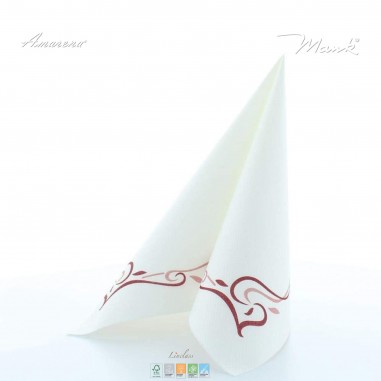 Slavnostní ubrousky Colour Line bordovo-bílé, netkaná textilie, 40x40cm, Mank