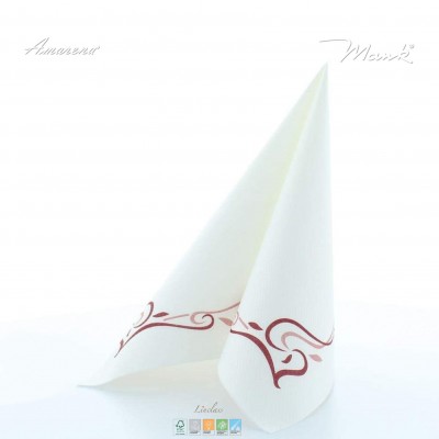 Slavnostní ubrousky Colour Line bordovo-bílé, netkaná textilie, 40x40cm, Mank