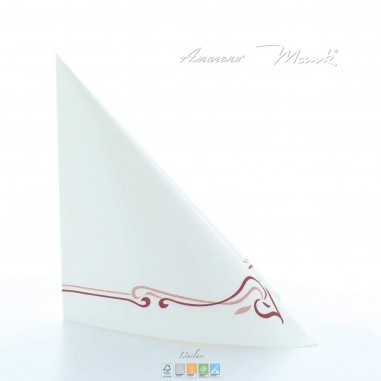 Slavnostní ubrousky Colour Line bordovo-bílé, netkaná textilie, 40x40cm, Mank