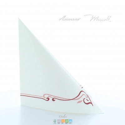 Slavnostní ubrousky Colour Line bordovo-bílé, netkaná textilie, 40x40cm, Mank