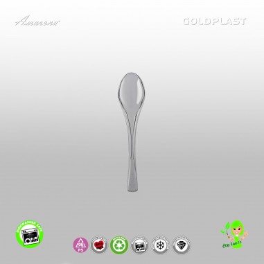Plastová dezertní lžička, 145mm, transparentní - Gold Plast