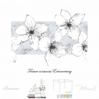 Smuteční ubrousky Zur Erinnerung z netkané textilie, 33x33cm, Mank