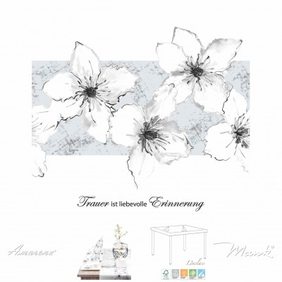 Smuteční ubrousky Zur Erinnerung z netkané textilie, 33x33cm, Mank