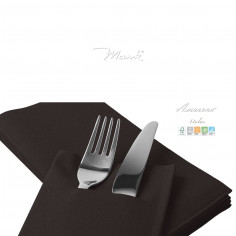 Příborník, obal na příbor, Airlaid, hnědý - 40 x 40 cm, Mank