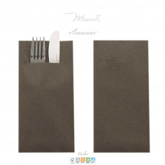Příborník, obal na příbor, Airlaid, hnědý - 40 x 40 cm, Mank 2