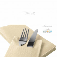 Příborník, obal na příbor, Airlaid, champagne - 40 x 40 cm, Mank