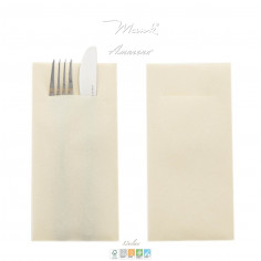 Příborník, obal na příbor, Airlaid, krémový - 40 x 40 cm, Mank 2