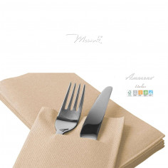 Příborník, obal na příbor, Airlaid, krémový - 40 x 40 cm, Mank