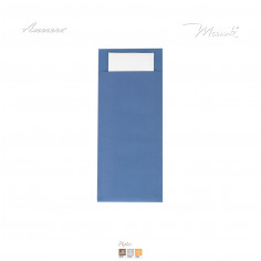 Kapsa na příbor papírová s ubrouskem modrá, 20x8, 5cm, 500 ksMank